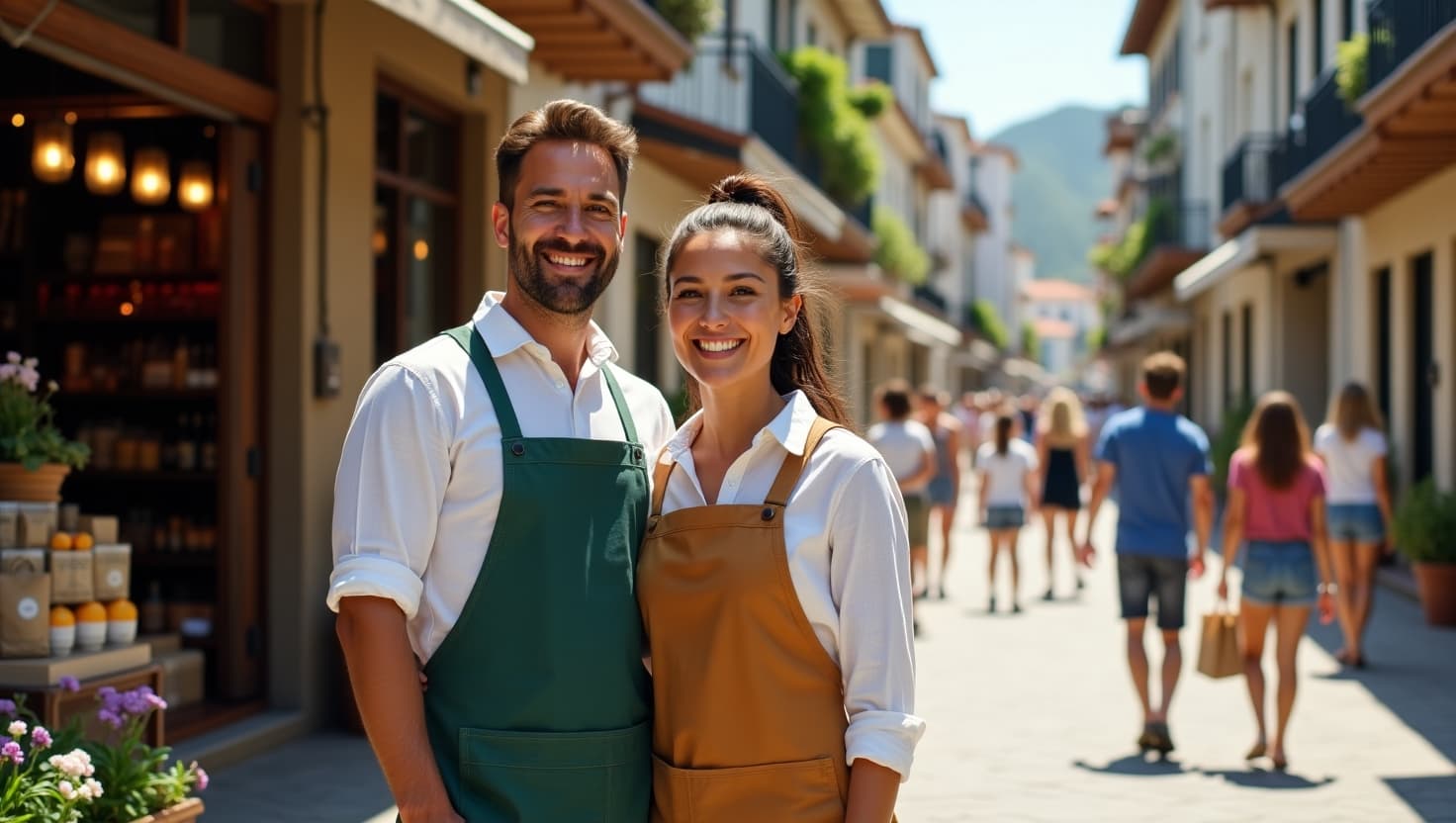 Comerciantes locais na rúa do seu barrio